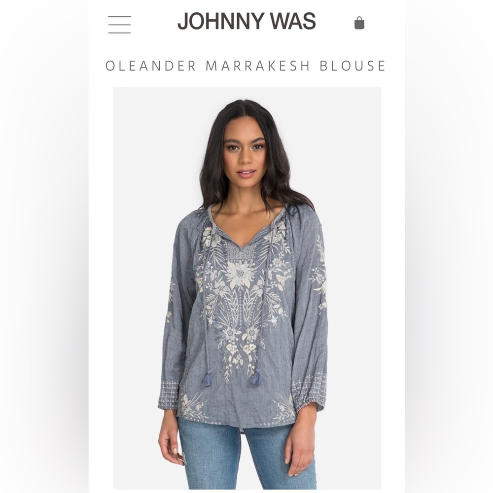 Johnny Was Oleander Marrakech Blouse XL